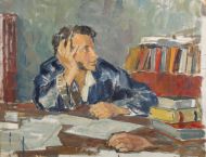 Н.П. Ульянов Портрет А.С. Пушкина. 1930-е Картон, масло