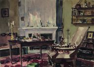 Фрагменты экспозиции выставки «Интерьер XIX–XX веков из собрания Государственного музея А. С. Пушкина. Живопись, графика, фотография»